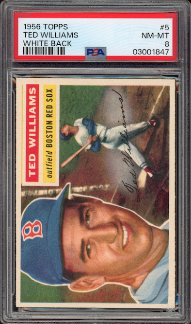 1956 Topps #5 Ted Williams White Back PSA NM-MT 8