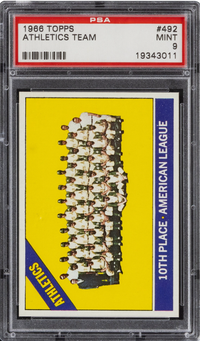 1966 Topps Athletics Team #492 PSA 9