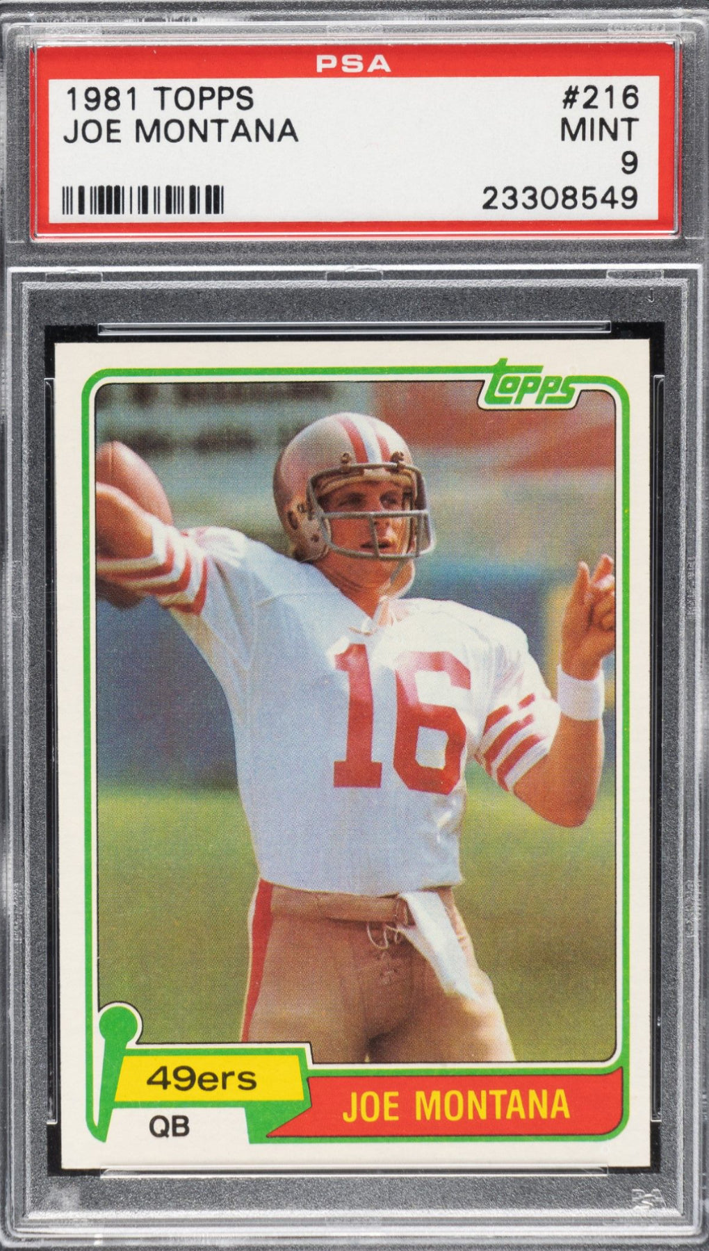 1981 Topps #216 Joe Montana PSA 9