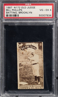 1887 N172 Old Judge Batting, Brooklyn Bill Phillips PSA 4