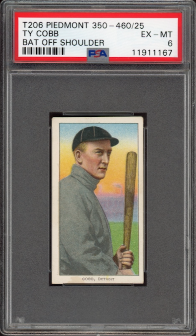 1909-11 T206 Sweet Caporal 350-450/25 Ty Cobb Bat Off Shoulder PSA EX-MT 6