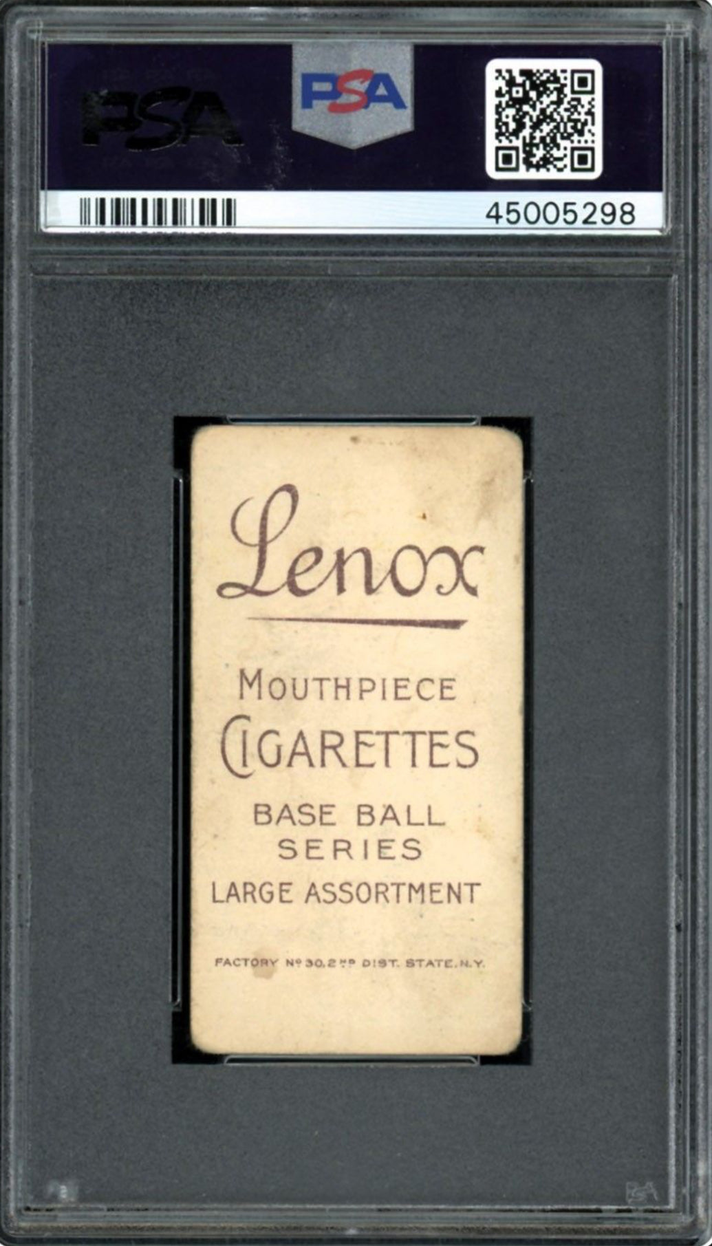 1909-11 T206 Lenox Brown Joe Tinker Bat off Shoulder PSA PR+ 1.5