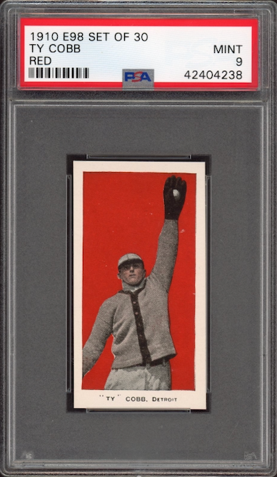 1910 E98 Set Of 30 Ty Cobb Red PSA MINT 9