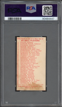 1910 E96 Philadelphia Caramel Nap Lajoie PSA EX 5