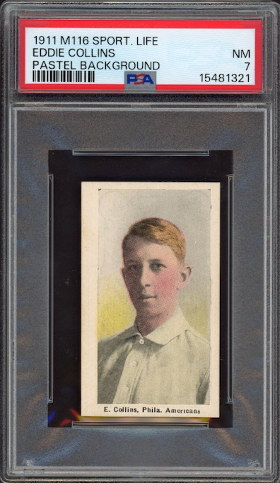 1911 M116 Sporting Life Eddie Collins Pastel Background PSA NM 7