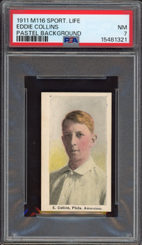 1911 M116 Sporting Life Eddie Collins Pastel Background PSA NM 7
