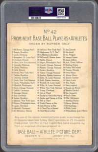 1911 T3 Turkey Red #42 Cy Young Cabinets-Checklist Back PSA GOOD 2