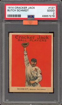 1914 Cracker Jack #127 Butch Schmidt PSA GOOD 2