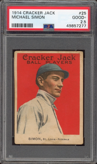 1914 Cracker Jack #25 Michael Simon PSA GOOD+ 2.5