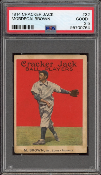 1914 Cracker Jack #32 Mordecai Brown PSA GOOD+ 2.5