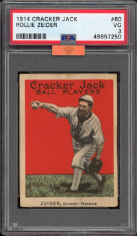 1914 Cracker Jack #80 Rollie Zeider PSA VG 3