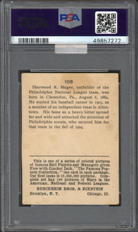 1914 Cracker Jack #108 Sherwood R. Magee PSA VG 3