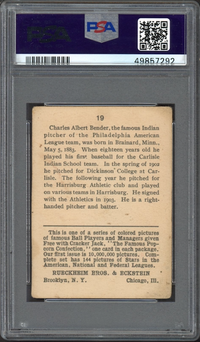 1914 Cracker Jack #19 Chief Bender PSA GOOD+ 2.5