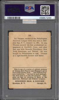 1914 Cracker Jack #34 Ira Thomas PSA GOOD 2