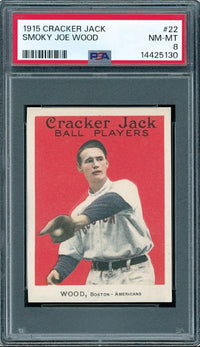 1915 Cracker Jack #22 Smoky Joe Wood PSA 8