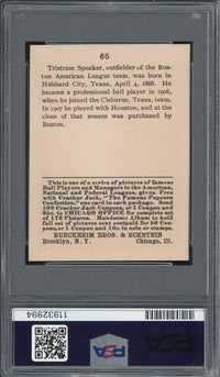 1915 Cracker Jack #65 Tris Speaker PSA 8