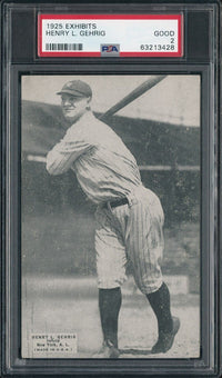 1925 Exhibits Lou Gehrig ROOKIE PSA 2