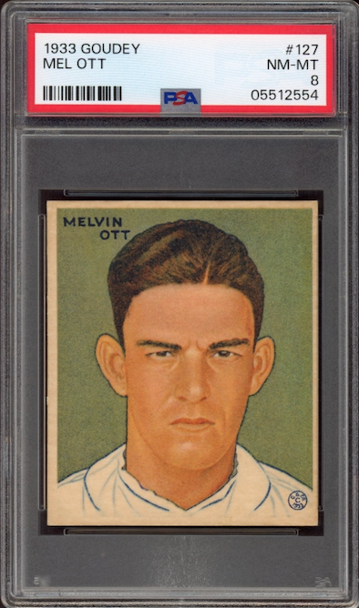 1933 Goudey #127 Mel Ott PSA NM-MT 8