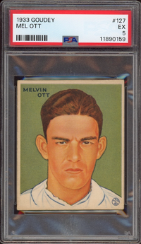 1933 Goudey #127 Mel Ott PSA EX 5
