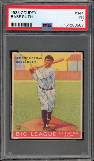 1933 Goudey #144 Babe Ruth PSA PR 1