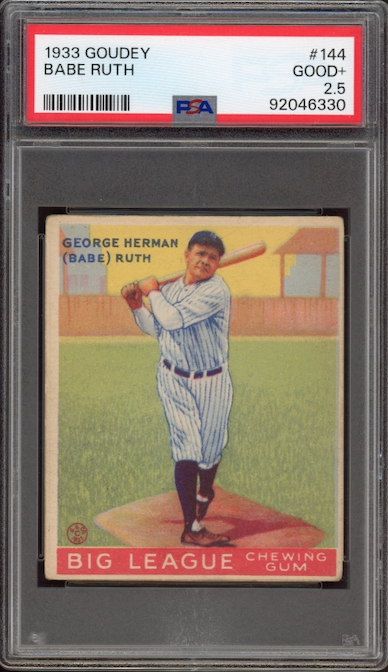 1933 Goudey #144 Babe Ruth PSA GOOD+ 2.5