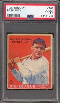 1933 Goudey #149 Babe Ruth PSA GOOD+ 2.5