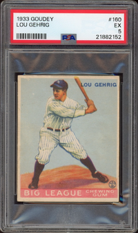 1933 Goudey #160 Lou Gehrig PSA EX 5