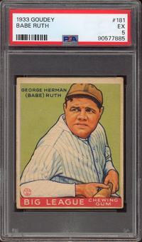1933 Goudey #181 Babe Ruth PSA EX 5