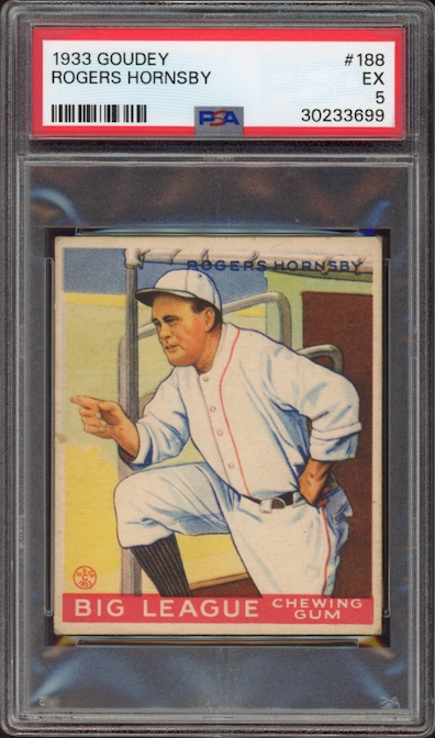 1933 Goudey #188 Rogers Hornsby PSA EX 5