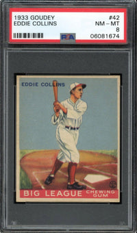 1933 Goudey #42 Eddie Collins PSA 8