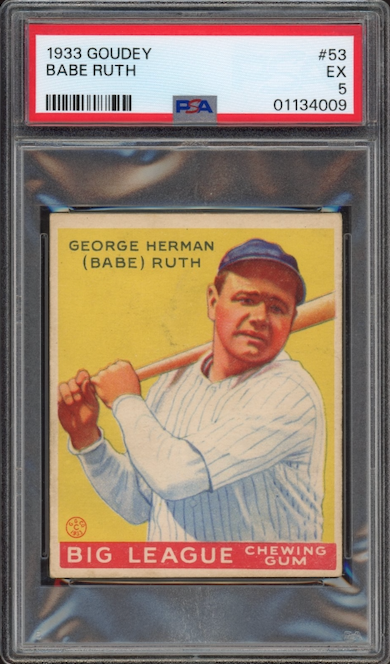 1933 Goudey #53 Babe Ruth PSA EX 5