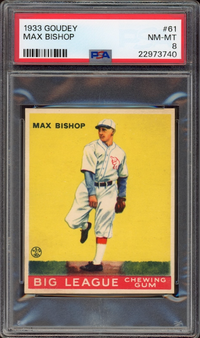 1933 Goudey #61 Max Bishop PSA NM-MT 8