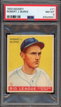 1933 Goudey #71 Robert J. Burke PSA NM-MT 8