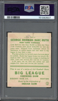 1933 Goudey #144 Babe Ruth PSA PR 1