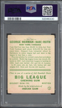 1933 Goudey #144 Babe Ruth PSA GOOD+ 2.5