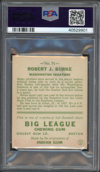 1933 Goudey #71 Robert J. Burke PSA NM-MT 8