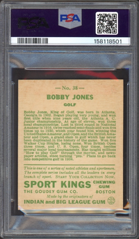 1933 Sport Kings #38 Bobby Jones Golf PSA NM+ 7.5