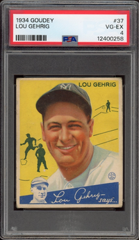 1934 Goudey #37 Lou Gehrig PSA VG-EX 4
