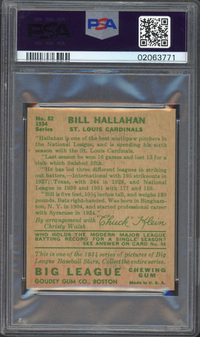 1934 Goudey #82 Bill Hallahan PSA NM-MT 8