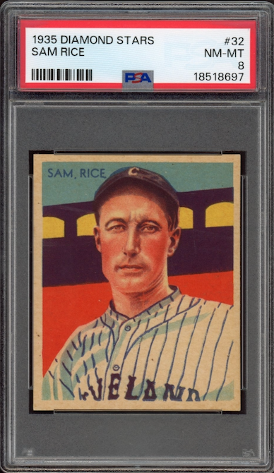1935 Diamond Stars #32 Sam Rice PSA NM-MT 8