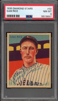 1935 Diamond Stars #32 Sam Rice PSA NM-MT 8