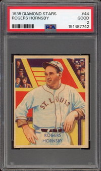 1935 Diamond Stars #44 Rogers Hornsby PSA GOOD 2