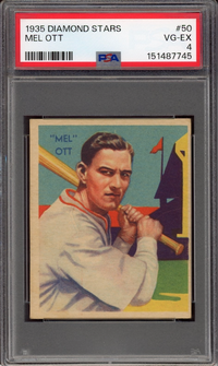 1935 Diamond Stars #50 Mel Ott PSA VG-EX 4