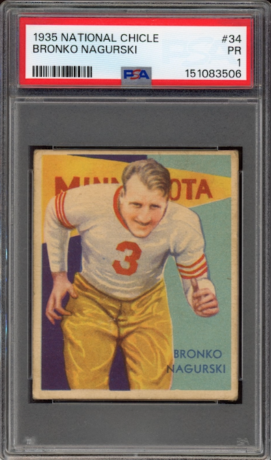 1935 National Chicle Bronko Nagurski PSA PR 1