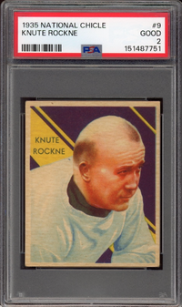 1935 National Chicle #9 Knute Rockne PSA GOOD 2