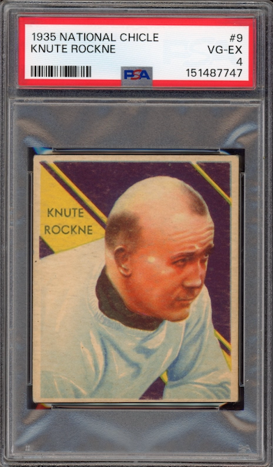 1935 National Chicle #9 Knute Rockne PSA VG-EX 4