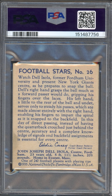 1935 National Chicle #26 John Isola PSA PR 1