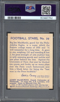 1935 National Chicle #29 Jim MacMurdo PSA NM 7
