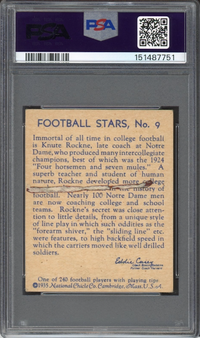 1935 National Chicle #9 Knute Rockne PSA GOOD 2