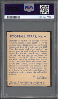 1935 National Chicle #9 Knute Rockne PSA EX-MT 6